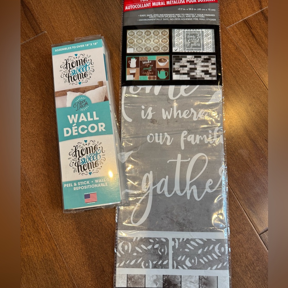 NWOT TWO PEEL & STICK Wall Decor